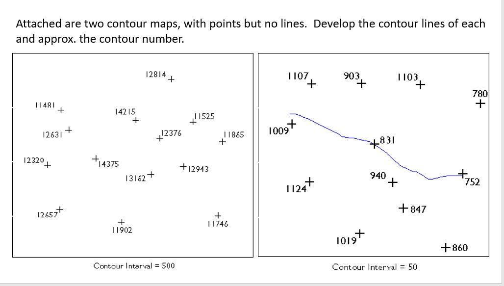 Solved Attached are two contour maps, with points but no | Chegg.com