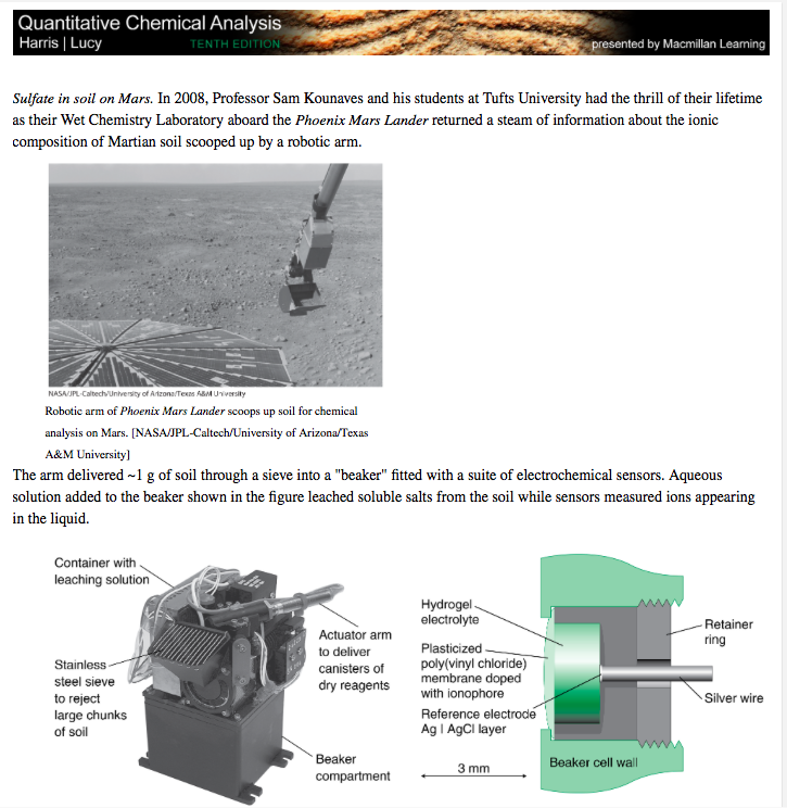 Sulfate in soil on Mars. In 2008, Professor Sam Kounaves and his students at Tufts University had the thrill of their lifetim