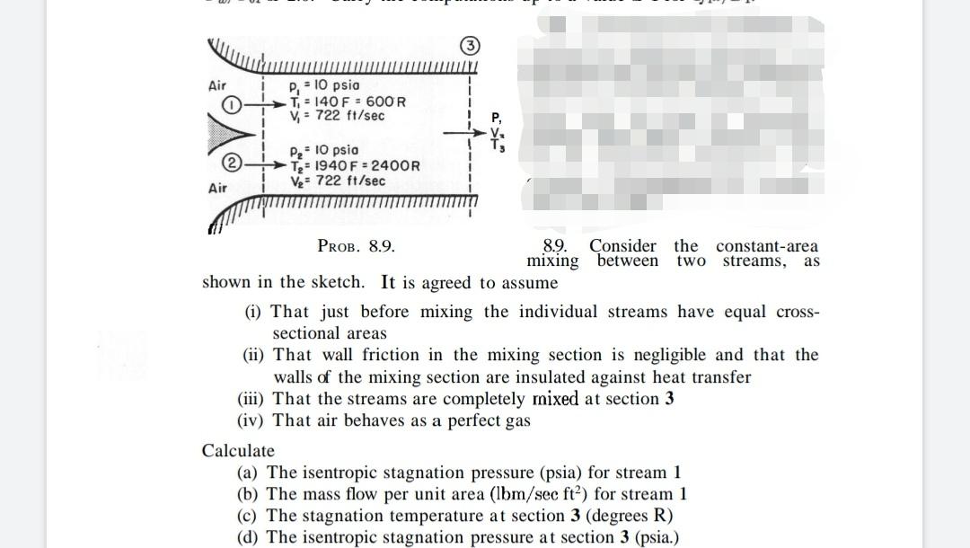 Solved Air P. - 10 psia T = 140 F = 600 R V = 722 ft/sec Pe | Chegg.com