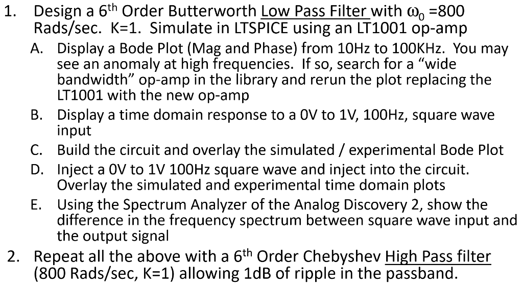 Solved Design a 6th Order Butterworth Low Pass Filter with | Chegg.com