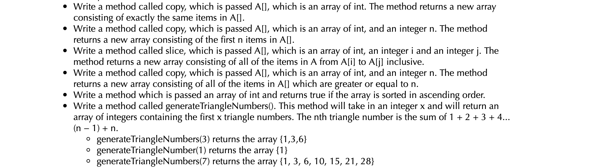 Solved Hi, could you please write the following methods | Chegg.com