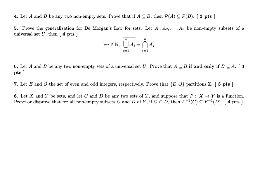 Solved 4. Let A And B Be Any Two Non-empty Sets. Prove That | Chegg.com