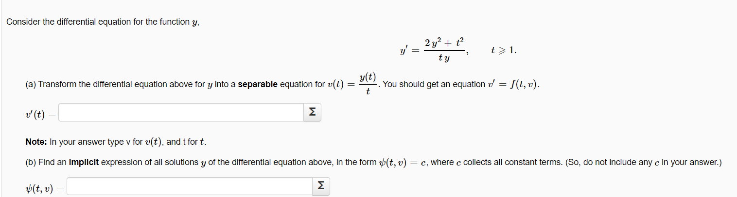 Solved Consider the differential equation for the function | Chegg.com