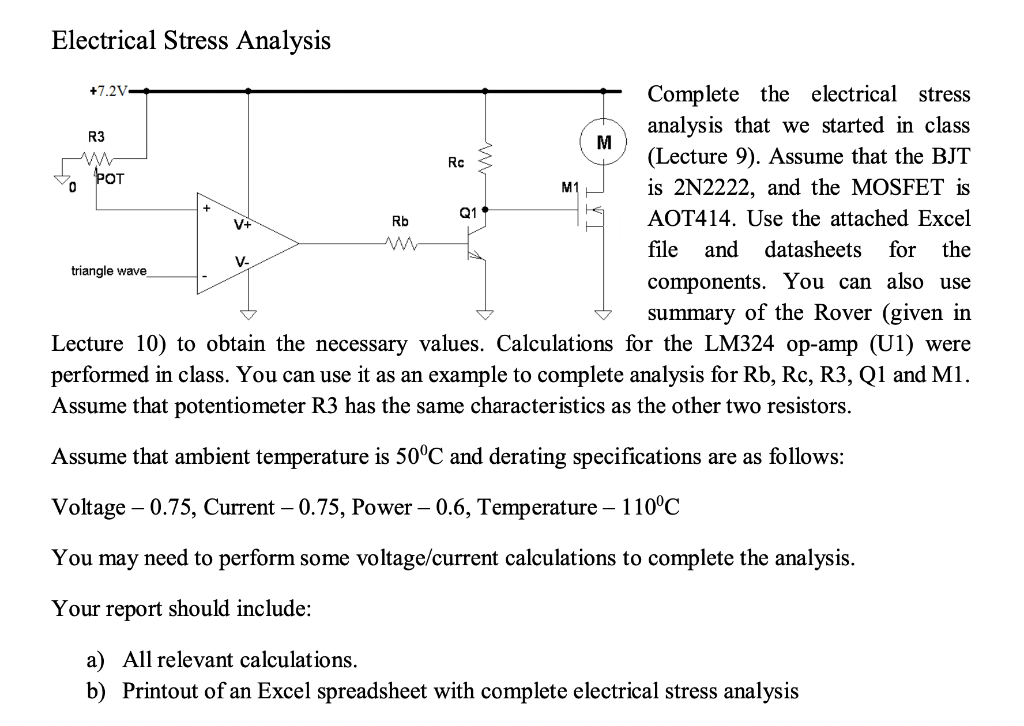 Electrical Stress Analysis +7.2V R3 рот M1 Complete | Chegg.com