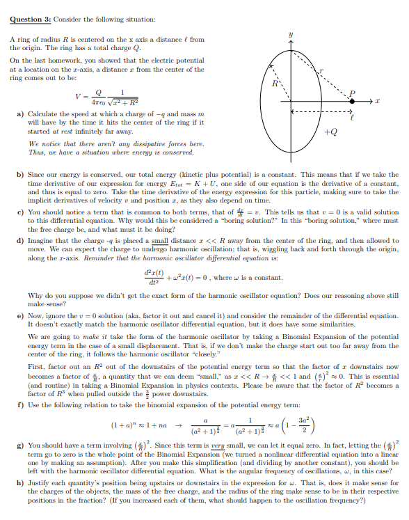 Solved Question 3: Consider the following situation: A ring | Chegg.com