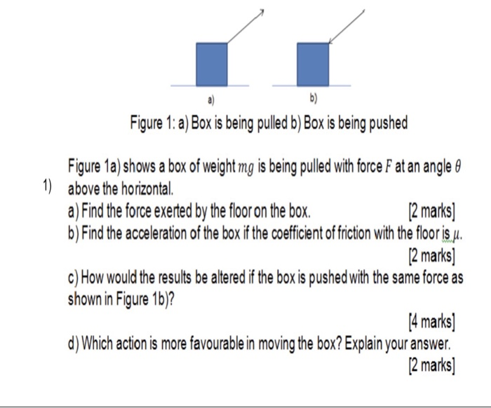 Solved Figure 1: A) Box Is Being Pulled B) Box Is Being | Chegg.com