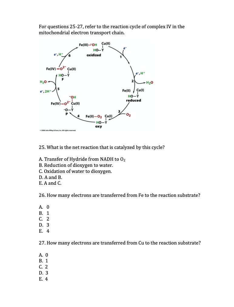 Solved For Questions 25 27 Refer To The Reaction Cycle O Chegg Com