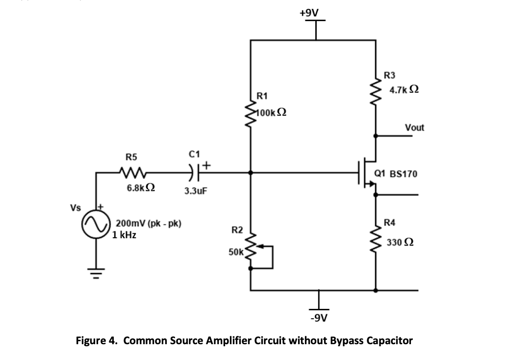 Solved II. Common Source Amplifier with bypass capacitor | Chegg.com