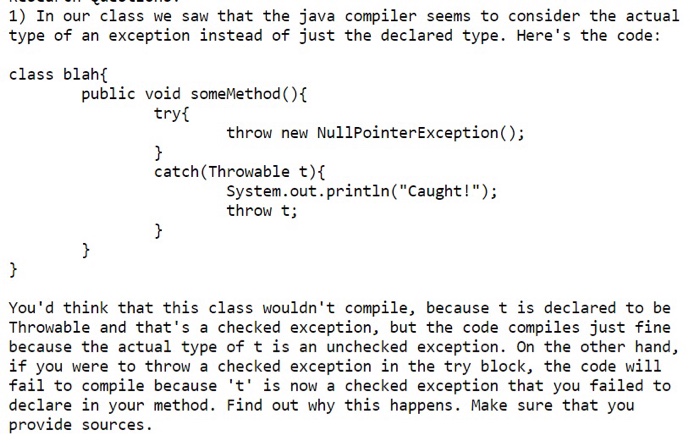 Solved 1) In our class we saw that the java compiler seems | Chegg.com