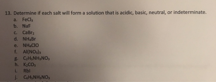 Cabr2 Acidic Basic Or Neutral