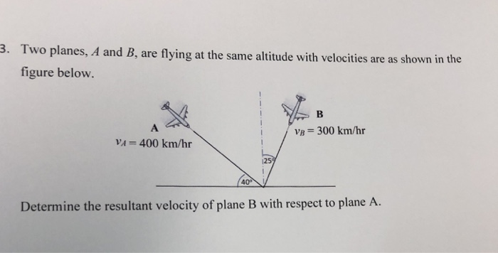 Solved Two Planes, A And B, Are Flying At The Same Altitude | Chegg.com