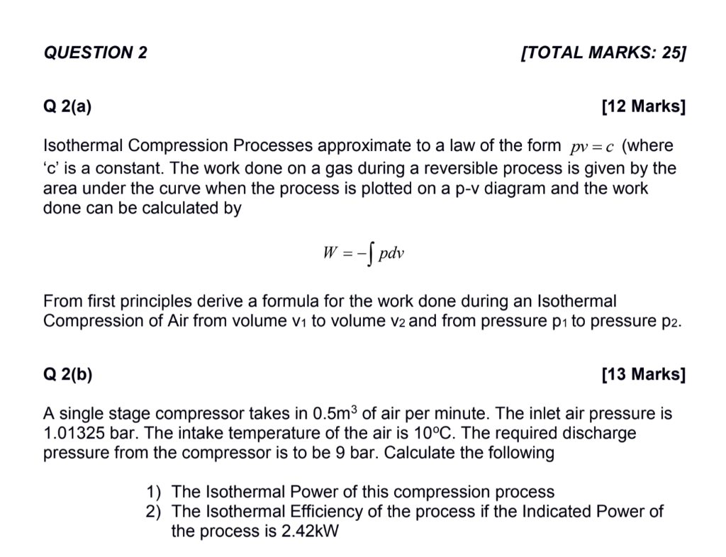 Explain Construction And Working Of Multi Stage Reciprocating Air Compressor With Intercooler With Help Of Neat Labelled Schematic Diagram And P V Diagram