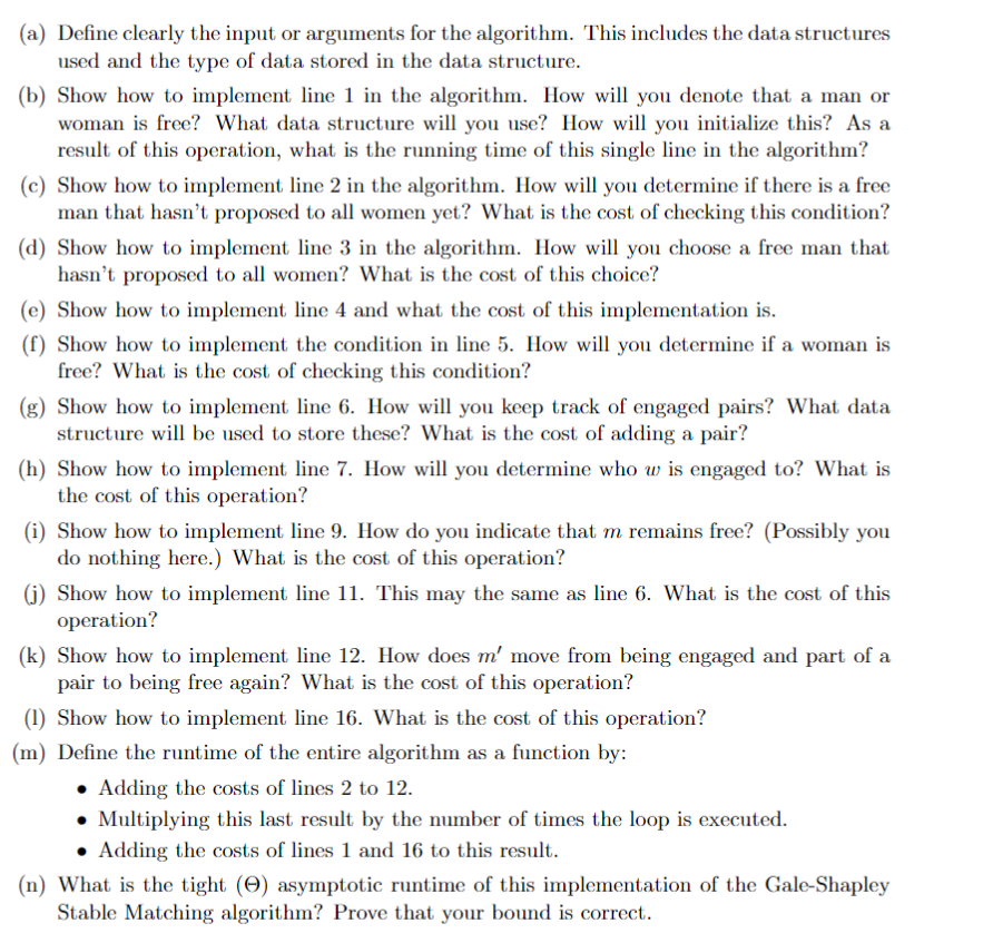 4. (15 Marks) Recall The Gale-Shapley Stable Matching | Chegg.com