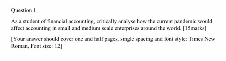 Solved Question 1 As a student of financial accounting, | Chegg.com