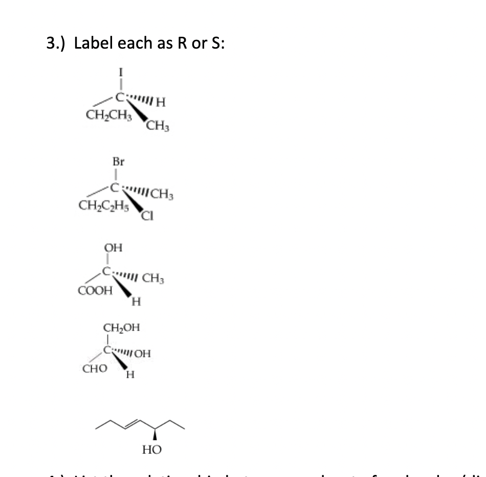 Solved 3.) Label each as R or S : | Chegg.com
