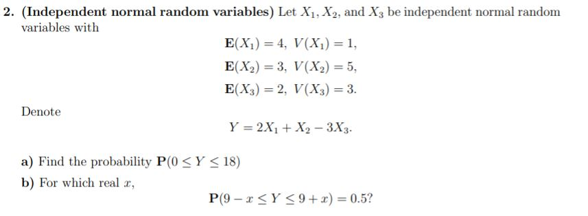 Solved 2 Independent Normal Random Variables Let X1 X2 4923