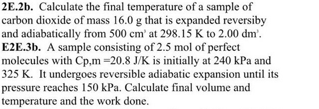 Solved 2E.2b. Calculate The Final Temperature Of A Sample Of | Chegg.com