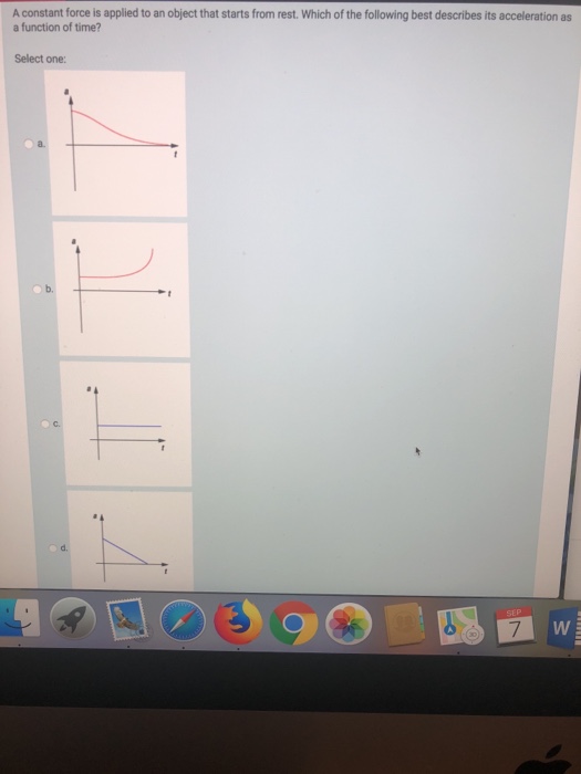 Solved A constant force is applied to an object that starts