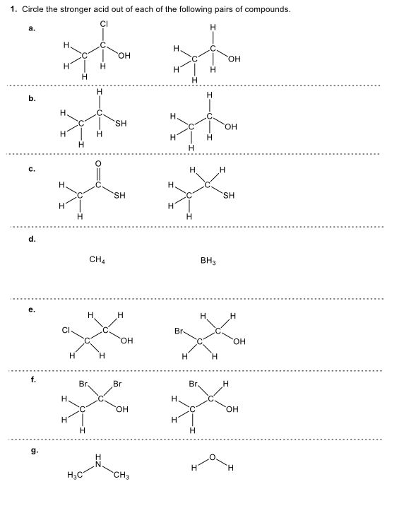 Solved Which Is The Stronger Acid Out Of The Pair Of | Chegg.com