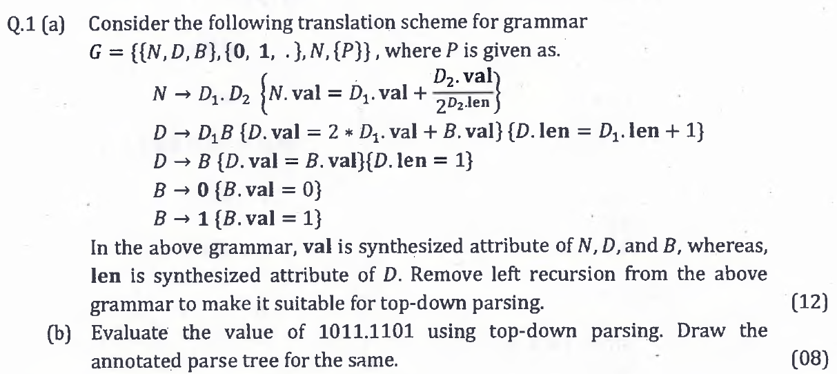 Solved (a) Consider The Following Translation Scheme For | Chegg.com