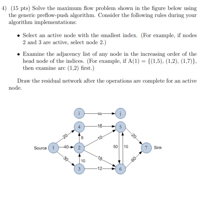 4) (15 Pts) Solve The Maximum Flow Problem Shown In | Chegg.com