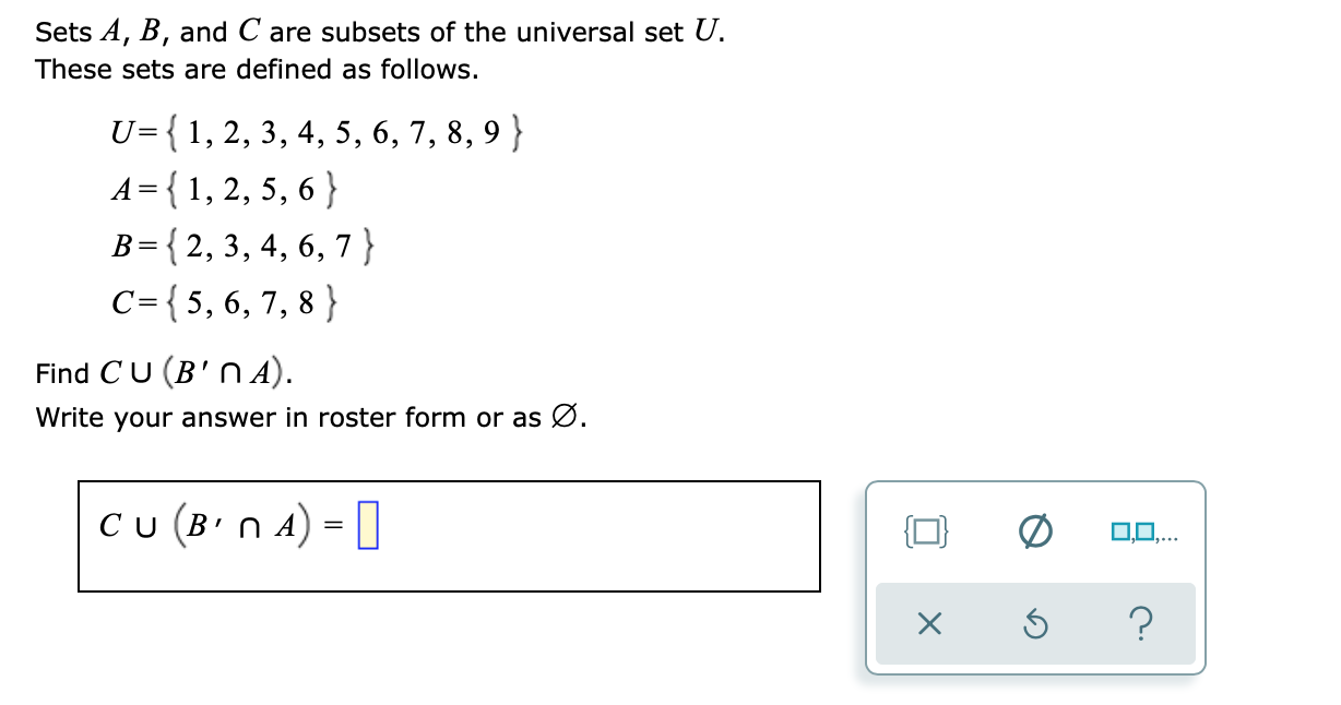 Solved Sets A, B, And C Are Subsets Of The Universal Set U. | Chegg.com