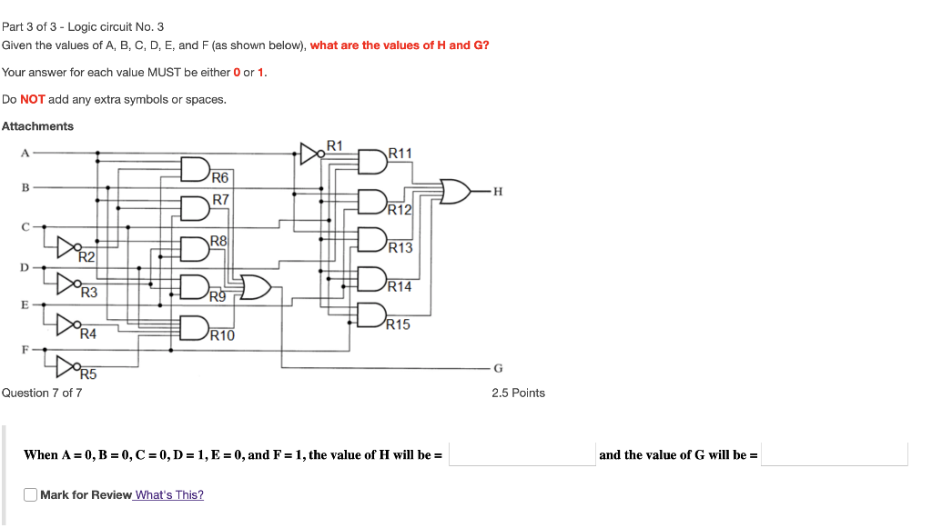 Solved Part 3 Of 3 - Logic Circuit No. 3 Given The Values Of | Chegg.com