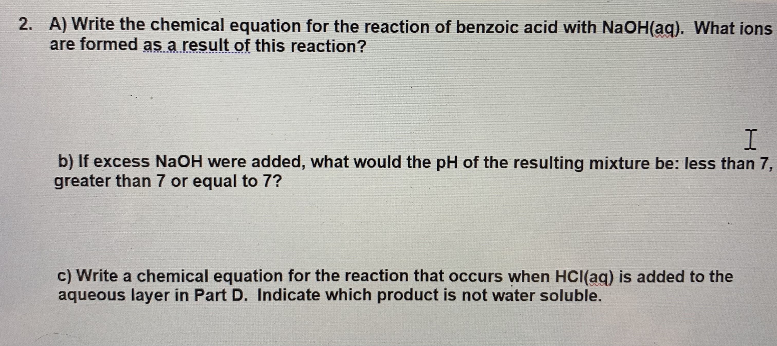 Solved A Write The Chemical Equation For The Reaction Of Chegg Com