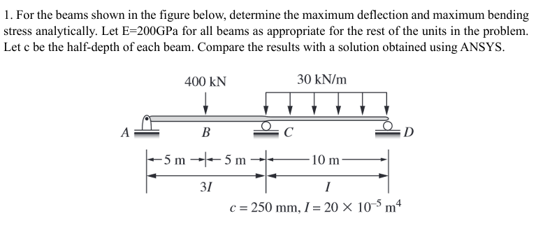 Solved by an EXPERT Use deflection equation and determine the maximum ...