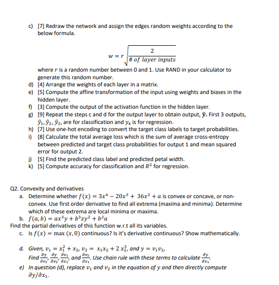 Solved c) [7] Redraw the network and assign the edges random | Chegg.com