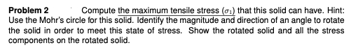 Solved Problem 2 Compute the maximum tensile stress (a) that | Chegg.com