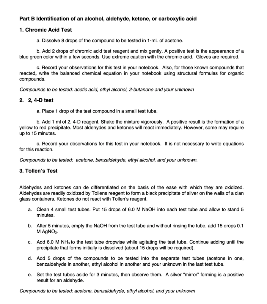 Solved 2.) What two tests can be used to test for the | Chegg.com