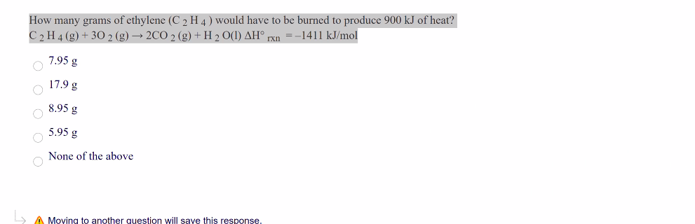 Solved How many grams of ethylene C 2 H 4 would have to be