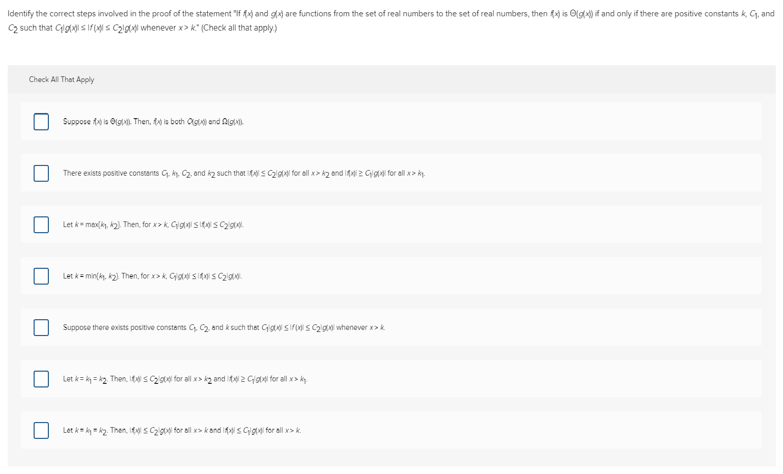 Solved Identify The Correct Steps Involved In The Proof Of | Chegg.com