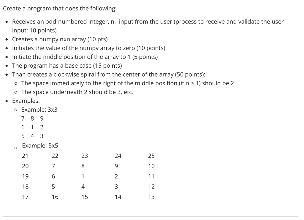 Solved Create a program that does the following: • Receives | Chegg.com