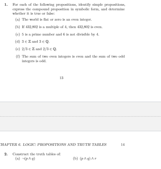 Solved 1. For Each Of The Following Propositions, Identify | Chegg.com