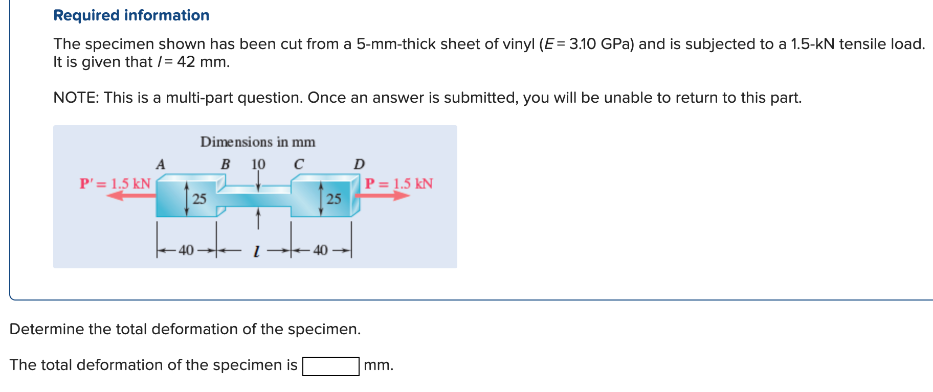 Solved Required information The specimen shown has been cut | Chegg.com