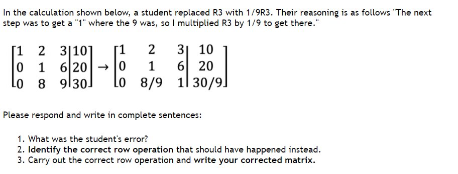 Solved In the calculation shown below, a student replaced R3 | Chegg.com