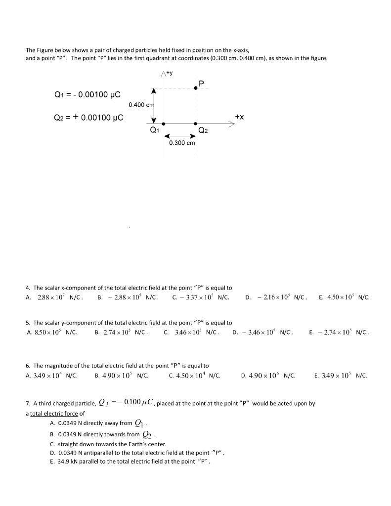 Solved 8. The Total Electric Field at the Point P | Chegg.com