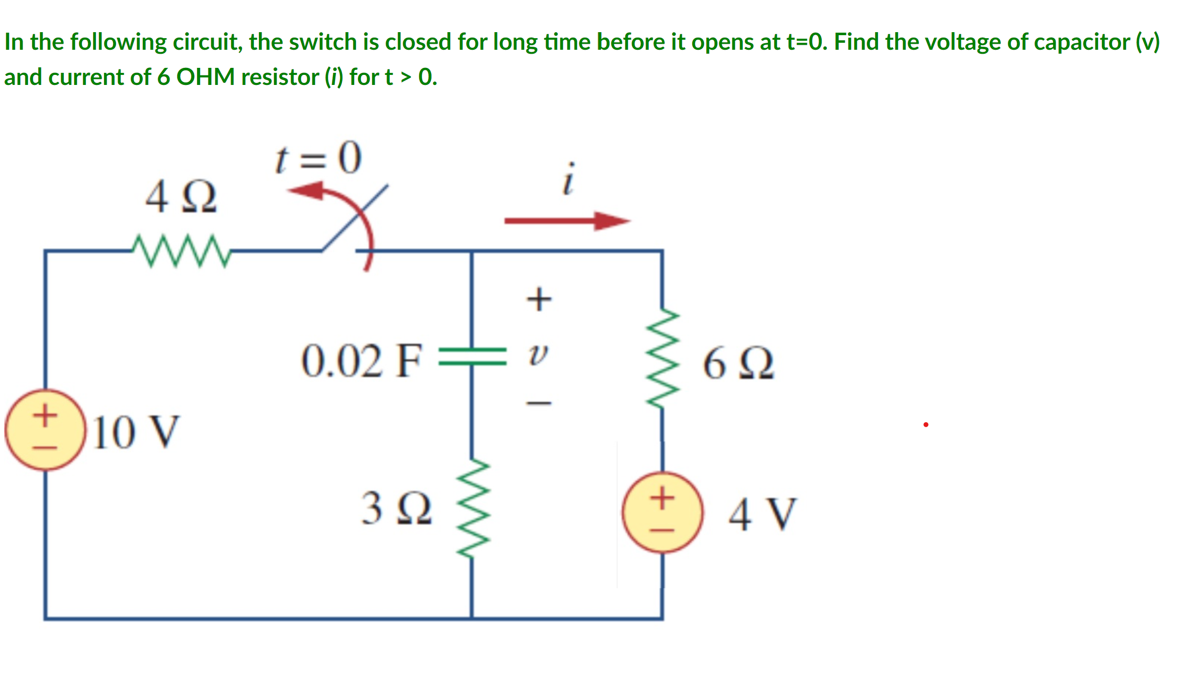 Solved In The Following Circuit, The Switch Is Closed For 