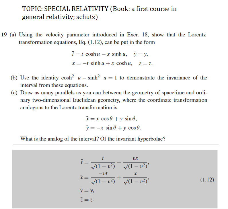 special relativity equations