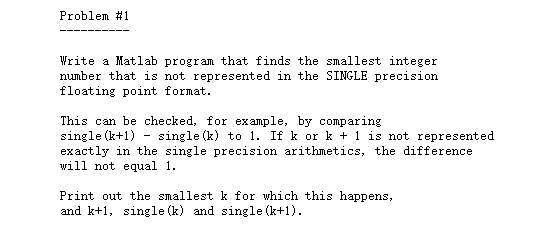 Solved Problem #1 Write a Matlab program that finds the | Chegg.com