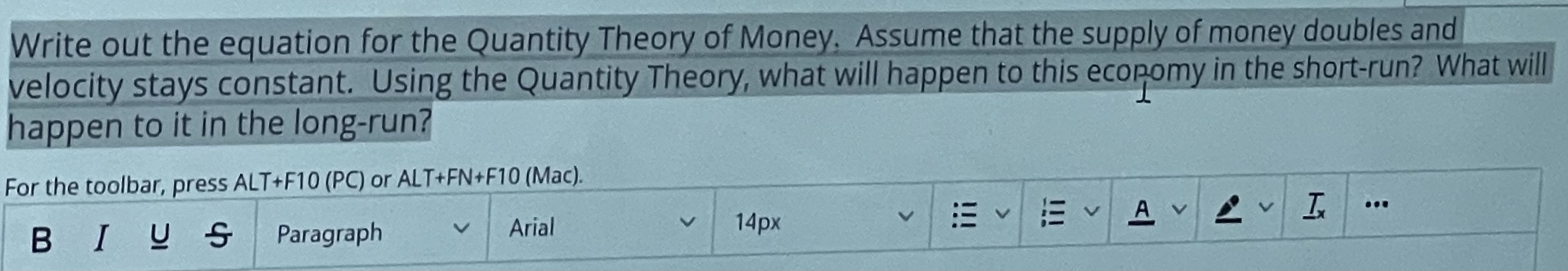 Solved Write out the equation for the Quantity Theory of | Chegg.com