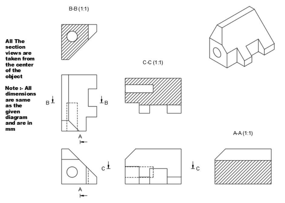 Solved B-B (1:1) All The Section Views Are Taken From The | Chegg.com