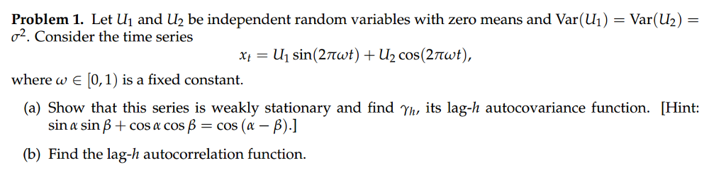 Suv U2 Math Test Problem Problem 1. Let Uy and U2 be independent random | Chegg.com