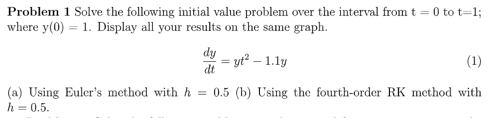 Solved Problem 1 Solve the following initial value problem | Chegg.com