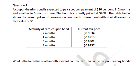 Solved Question 2 A Coupon bearing Bond Is Expected To Pay A Chegg