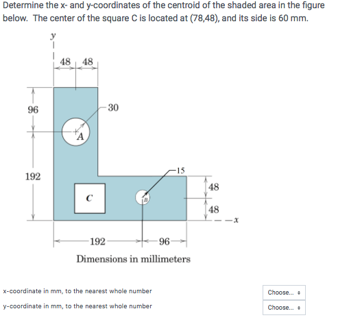 Solved Determine the x- and y-coordinates of the centroid of | Chegg.com