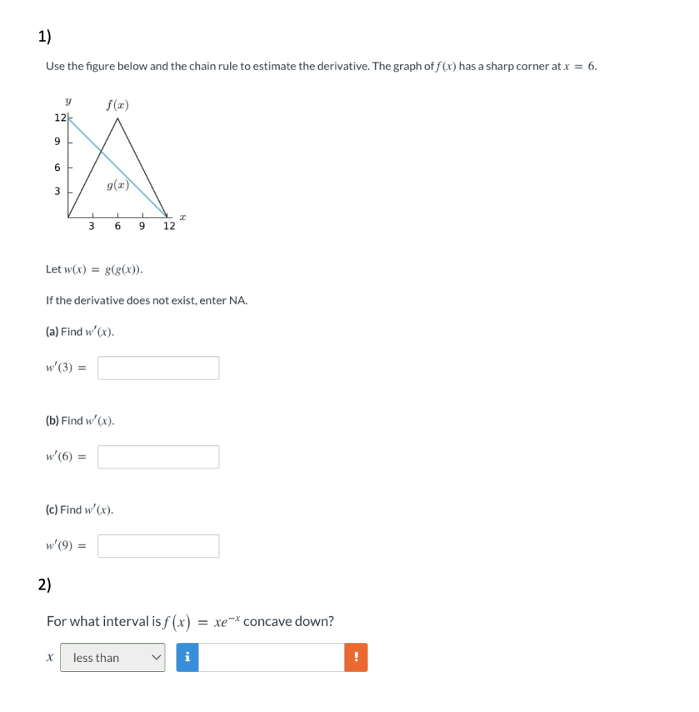 Solved 1) Use the figure below and the chain rule to