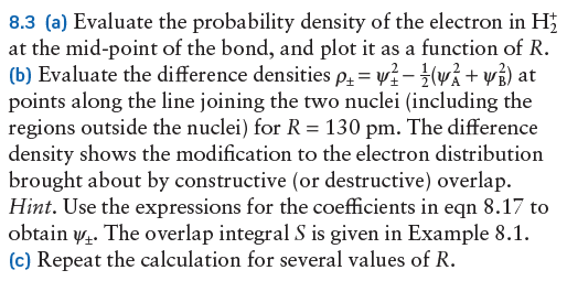 Solved 8.3 (a) Evaluate the probability density of the | Chegg.com